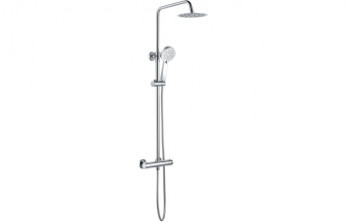 Round Thermostatic Bar Mixer w/Riser Kit - Chrome