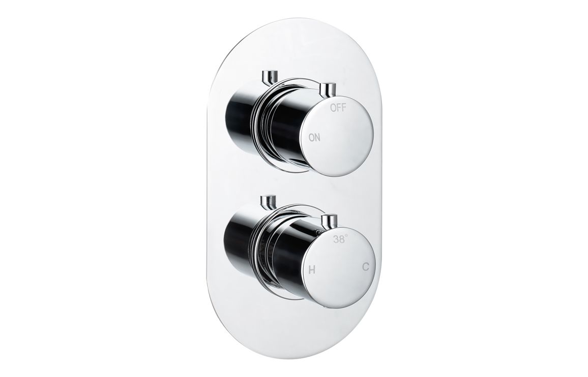 Aurora Thermostatic Single Outlet Twin Shower Valve - Chrome Aurora Thermostatic Single Outlet Twin Shower Valve - Chrome