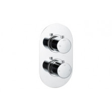 Aurora Thermostatic Single Outlet Twin Shower Valve - Chrome