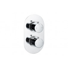 Aurora Thermostatic Two Outlet Twin Shower Valve - Chrome