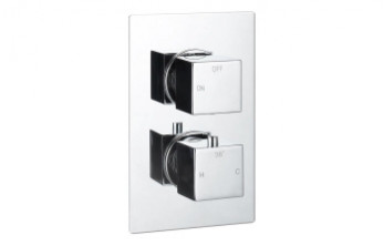 Cosmic Thermostatic Single Outlet Twin Shower Valve - Chrome Cosmic Thermostatic Single Outlet Twin Shower Valve - Chrome