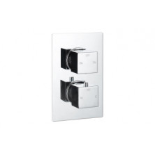 Cosmic Thermostatic Two Outlet Twin Shower Valve - Chrome