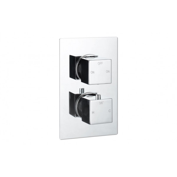 Cosmic Thermostatic Two Outlet Twin Shower Valve - Chrome
