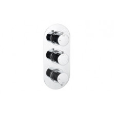 Aurora Thermostatic Two Outlet Triple Shower Valve - Chrome