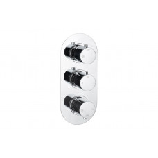 Aurora Thermostatic Three Outlet Triple Shower Valve - Chrome