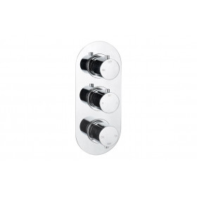 Aurora Thermostatic Three Outlet Triple Shower Valve - Chrome