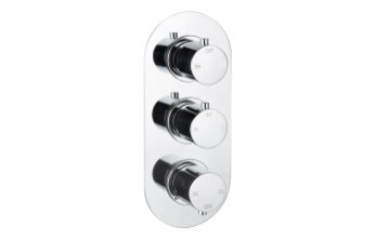 Aurora Thermostatic Three Outlet Triple Shower Valve - Chrome