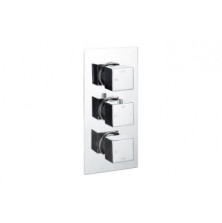 Cosmic Thermostatic Two Outlet Triple Shower Valve - Chrome