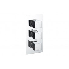 Cosmic Thermostatic Two Outlet Triple Shower Valve - Chrome
