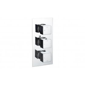 Cosmic Thermostatic Two Outlet Triple Shower Valve - Chrome