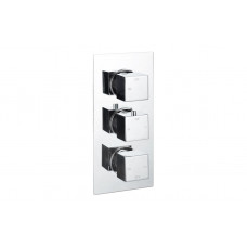 Cosmic Thermostatic Three Outlet Triple Shower Valve - Chrome