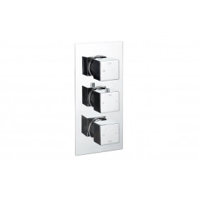 Cosmic Thermostatic Three Outlet Triple Shower Valve - Chrome