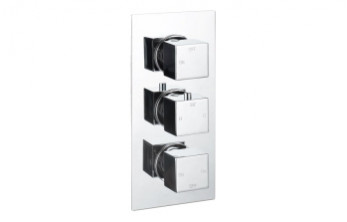 Cosmic Thermostatic Three Outlet Triple Shower Valve - Chrome Cosmic Thermostatic Three Outlet Triple Shower Valve - Chrome