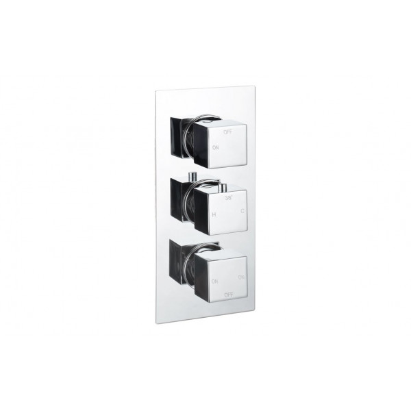 Cosmic Thermostatic Three Outlet Triple Shower Valve - Chrome