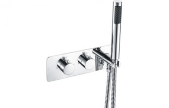 Luna Thermostatic Two Outlet Shower Valve w/Handset - Chrome