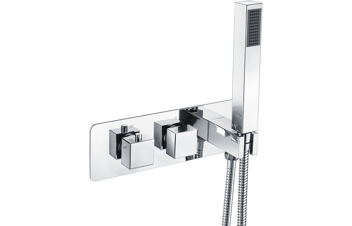 Lyra Thermostatic Two Outlet Shower Valve w/Handset - Chrome