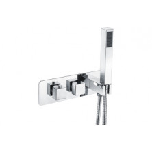 Lyra Thermostatic Two Outlet Shower Valve w/Handset - Chrome