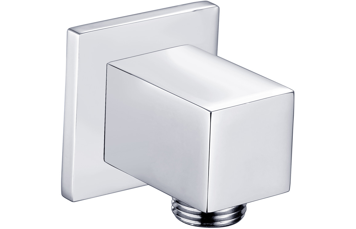 Square Wall Outlet Elbow - Chrome