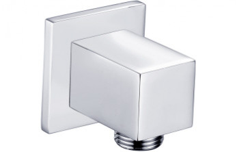 Square Wall Outlet Elbow - Chrome