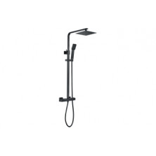 Cosmic Square Thermostatic Bar Mixer w/Riser Kit - Matt Black