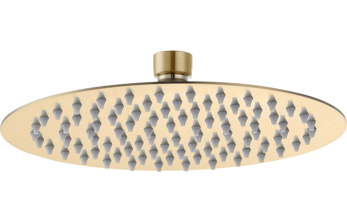 Aurora 250mm Round Ultraslim Showerhead - Brushed Brass