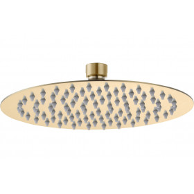 Aurora 250mm Round Ultraslim Showerhead - Brushed Brass