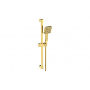 Square Slider Rail Kit & Single Mode Handset - Brushed Brass