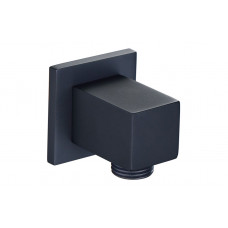 Square Wall Outlet Elbow - Matt Black
