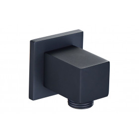 Square Wall Outlet Elbow - Matt Black