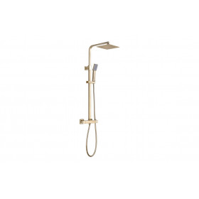 Cosmic Square Thermostatic Bar Mixer w/Riser Kit - Brushed Brass
