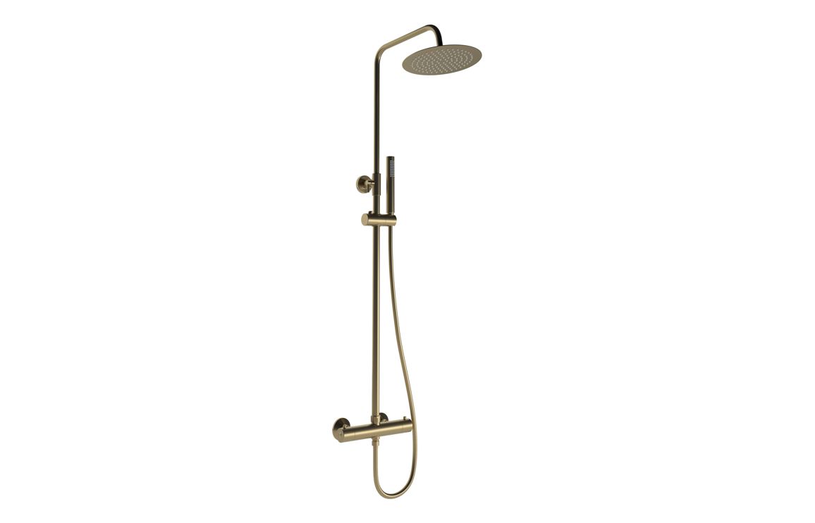 Aurora Round Thermostatic Bar Mixer w/Riser Kit - Brushed Bronze