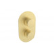 Aurora Thermostatic Single Outlet Twin Shower Valve - Brushed Brass Aurora Thermostatic Single Outlet Twin Shower Valve - Brushed Brass