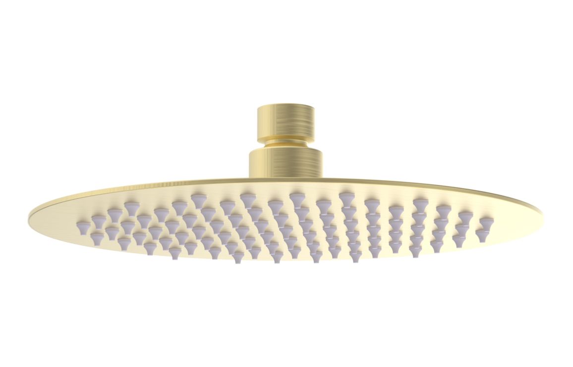 Aurora 200mm Round Ultraslim Showerhead - Brushed Brass