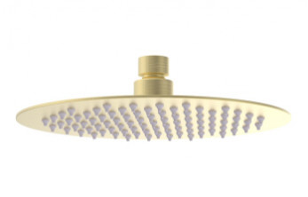 Aurora 200mm Round Ultraslim Showerhead - Brushed Brass