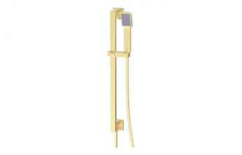 Cosmic Square Riser Rail Kit w/Elbow & Handset - Brushed Brass