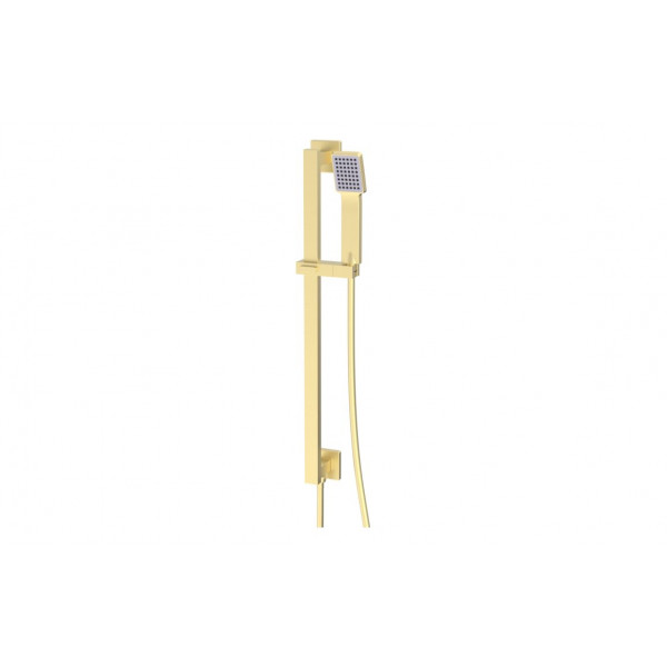 Cosmic Square Riser Rail Kit w/Elbow & Handset - Brushed Brass