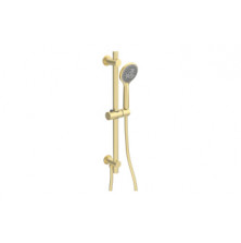 Aurora Round Riser Rail Kit w/Elbow & 3 Mode Handset - Brushed Brass