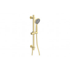 Aurora Round Riser Rail Kit w/Elbow & 3 Mode Handset - Brushed Brass
