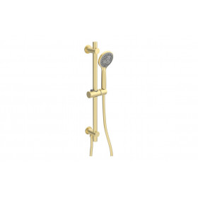 Aurora Round Riser Rail Kit w/Elbow & 3 Mode Handset - Brushed Brass