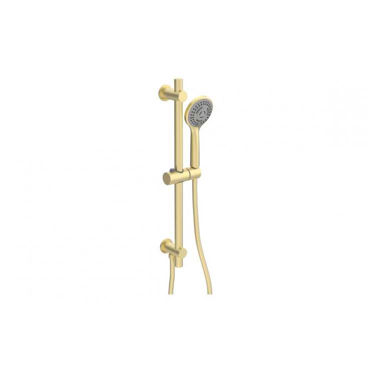 Aurora Round Riser Rail Kit w/Elbow & 3 Mode Handset - Brushed Brass