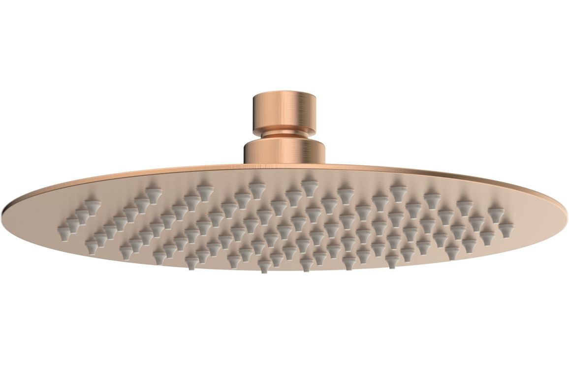 Aurora 200mm Round Ultraslim Showerhead - Brushed Bronze