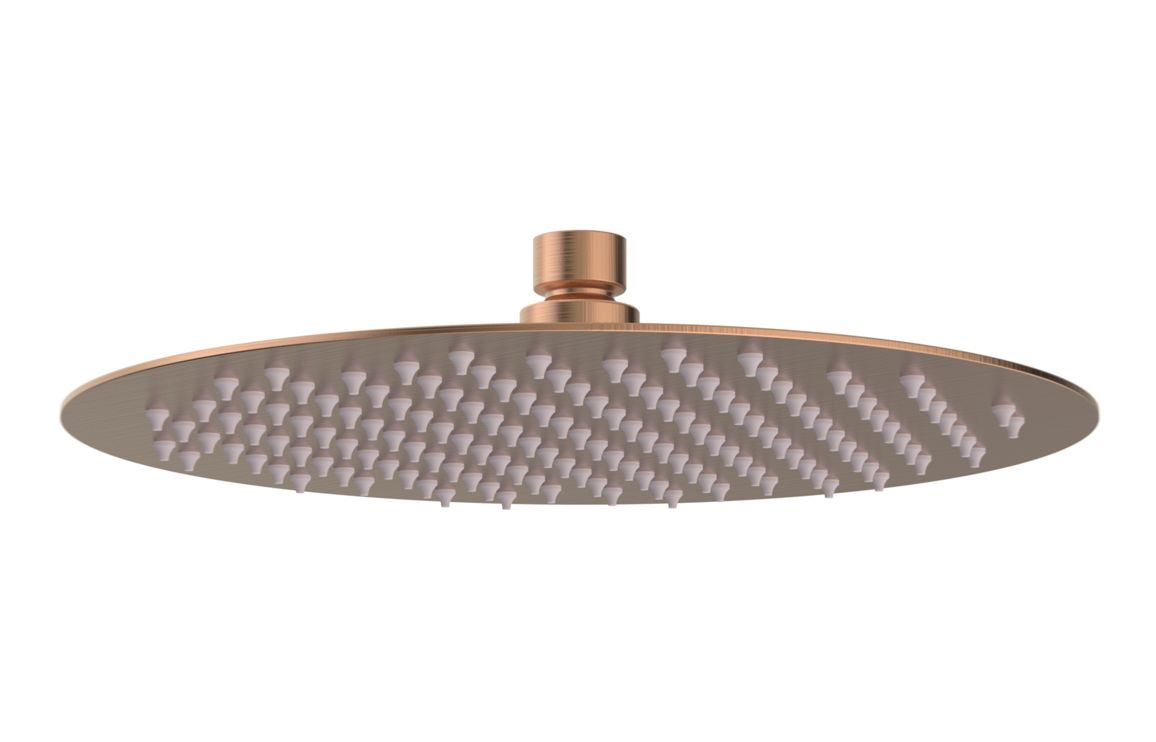 Aurora 250mm Round Ultraslim Showerhead - Brushed Bronze