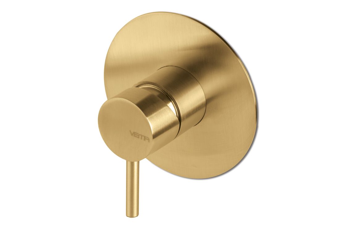 Vema Tiber Single Outlet Shower Mixer - Brushed Brass