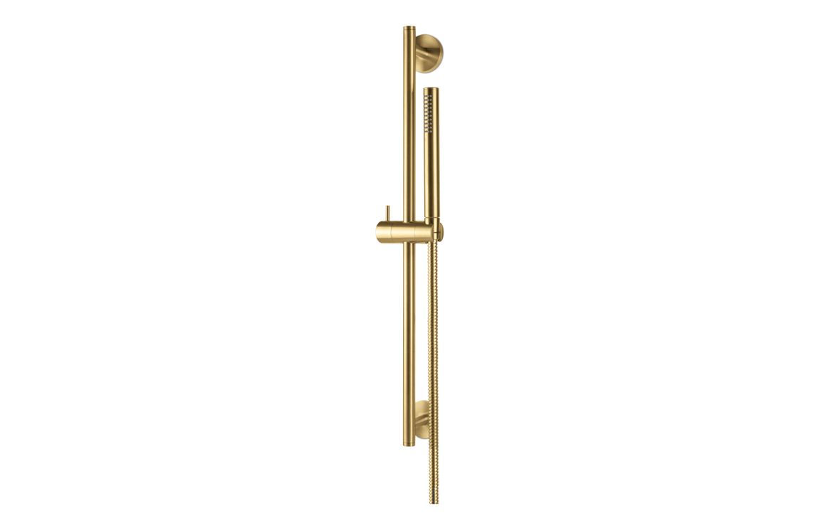 Vema Tiber Riser  Handset & Hose Set - Brushed Brass