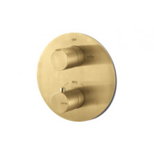 Vema Tiber Two Outlet Thermostatic Mixer - Brushed Brass
