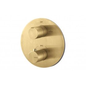 Vema Tiber Two Outlet Thermostatic Mixer - Brushed Brass
