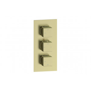 Cosmic Thermostatic Two Outlet Triple Shower Valve - Brushed Brass Cosmic Thermostatic Two Outlet Triple Shower Valve - Brushed Brass