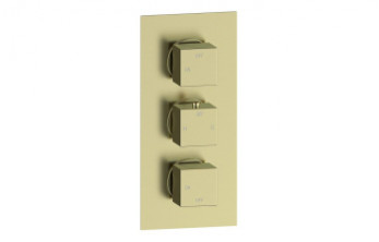 Cosmic Thermostatic Two Outlet Triple Shower Valve - Brushed Brass Cosmic Thermostatic Two Outlet Triple Shower Valve - Brushed Brass