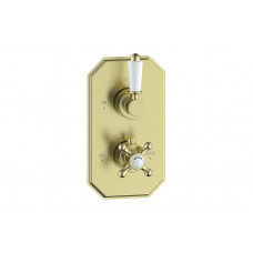Berwick Traditional Lever Thermostatic Single Outlet Shower Valve - Brushed Brass