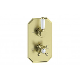 Berwick Traditional Lever Thermostatic Single Outlet Shower Valve - Brushed Brass